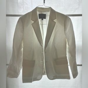 BR white linen blazer
